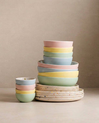 Breeze Party Collection — joyful handmade stoneware in soft vibrant tones, Egg Back Home