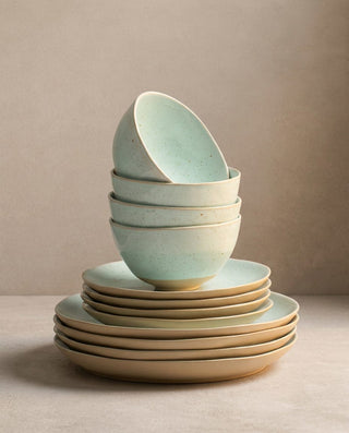 Minted Collection — soft mint handmade stoneware inspired by nature, Egg Back Home