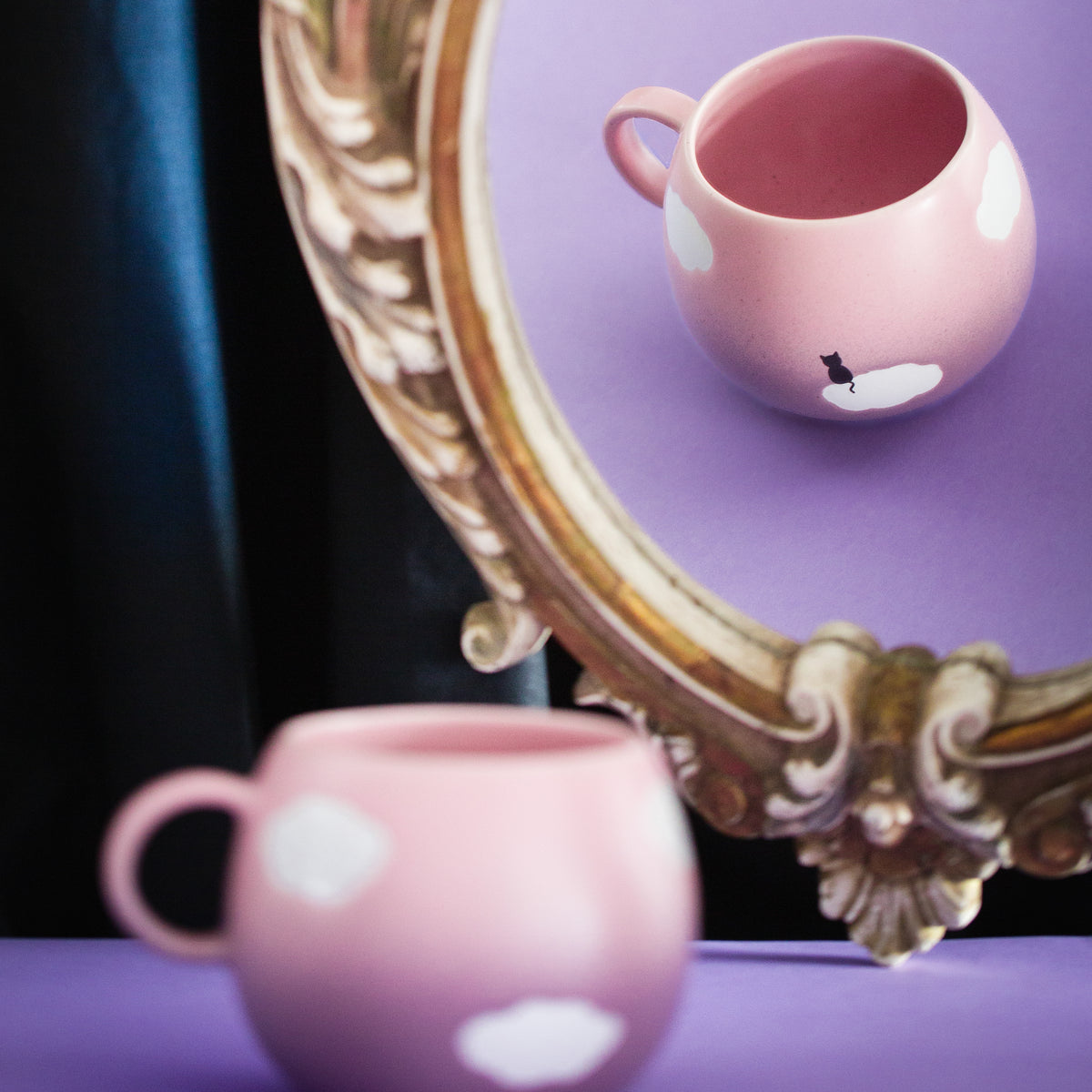 Pinklac Cloud Mug 500ml Meow Halloween Collection – handmade stoneware mug – Egg Back Home