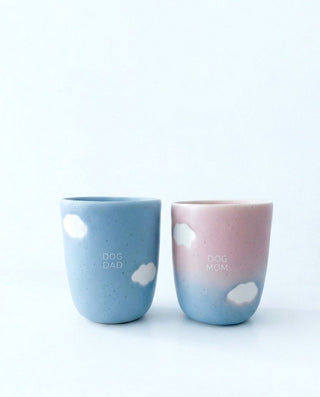 Cloud Mix Sunset Medium Cup 220ml Dog Mom & Dad White 2 Pieces Set
