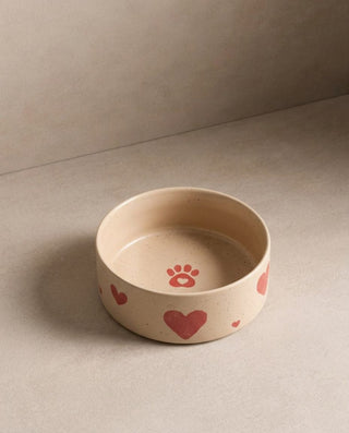 Cozy Hearts Stoneware Pet Bowl 14cm 2 Pieces Set — shopify 3