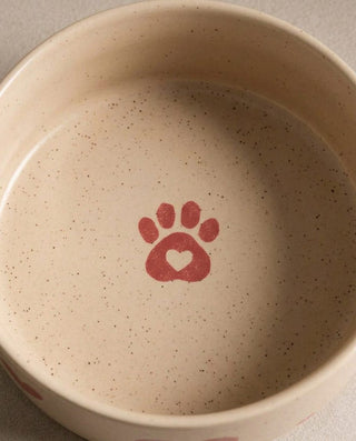 Cozy Hearts Stoneware Pet Bowl 14cm 2 Pieces Set — macro 3