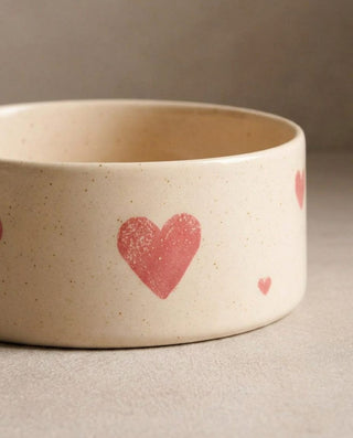 Cozy Hearts Stoneware Pet Bowl 16,5cm 2 Pieces Set — macro 3