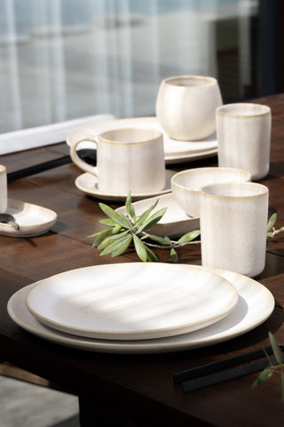 Sand Storm Set 16 Pieces – handmade stoneware tableware set – Egg Back Home