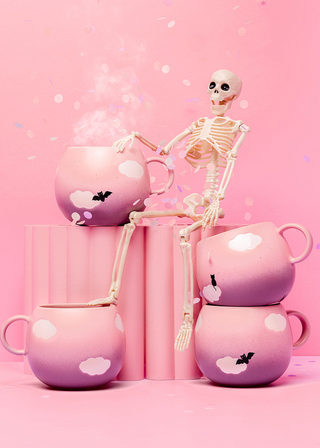 Pinklac Cloud Mug 500ml Meow Halloween Collection – handmade stoneware mug – Egg Back Home