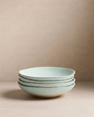 Minted Stoneware Dinnerware 16 pieces – handmade stoneware tableware set – Egg Back Home
