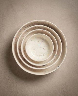 New Party Super Bowl Set 4 pieces White – handmade stoneware tableware set – Egg Back Home