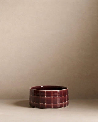 Pool Stoneware Pet Bowl 14cm Burgundy 2 Pieces Set – handmade stoneware pet bowl – Egg Back Home