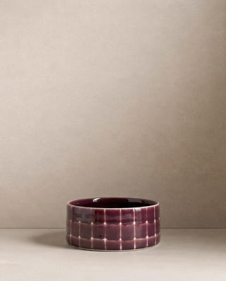 Pool Stoneware Pet Bowl 16,5cm Burgundy 2 Pieces Set – handmade stoneware pet bowl – Egg Back Home