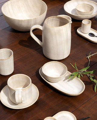 Sand Storm Set 16 Pieces – handmade stoneware tableware set – Egg Back Home